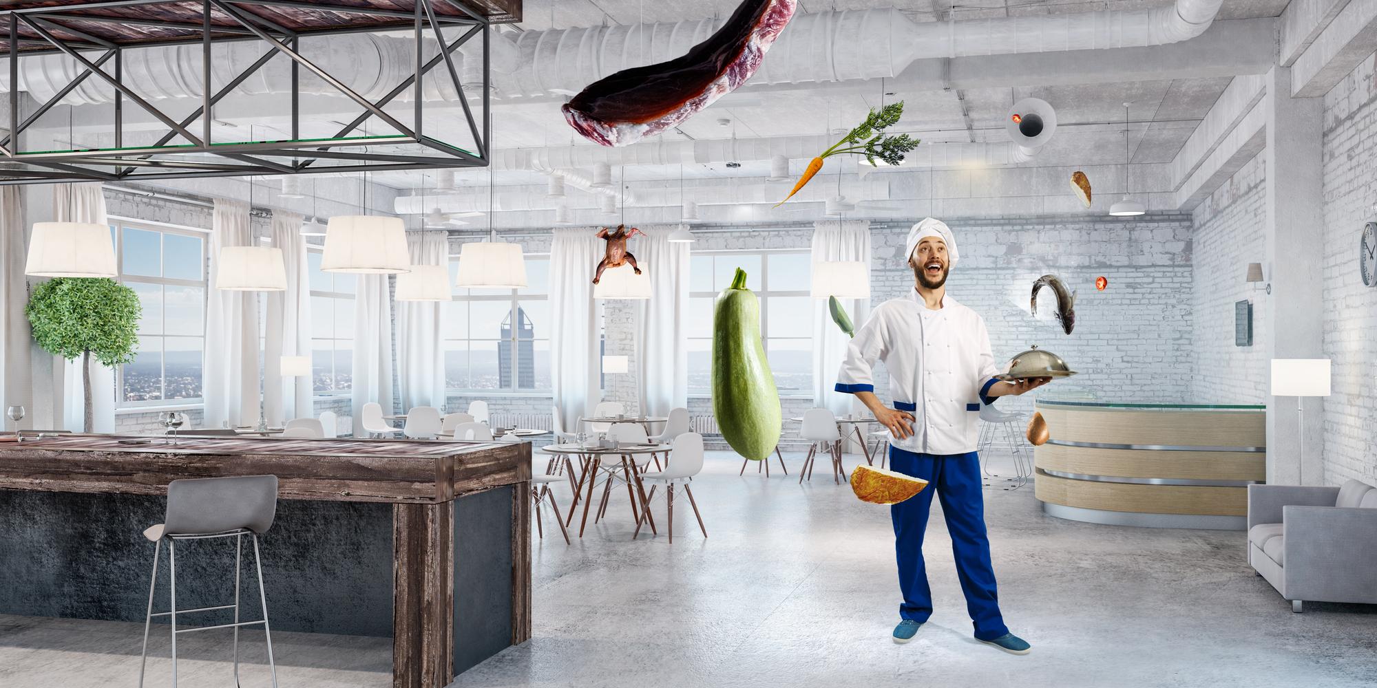 Front of the culinary studio with open kitchen